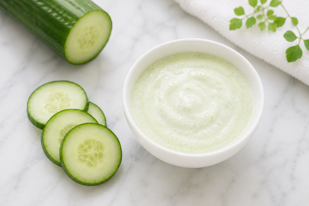 korean cucumber yogurt face mask
for uneven skin tone diy skincare