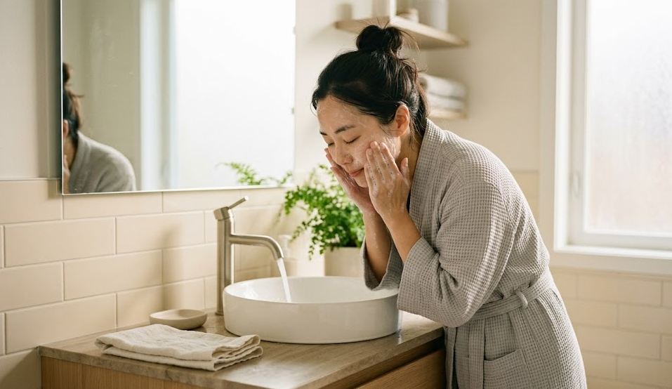 korean double cleansing routine evening skincare habits