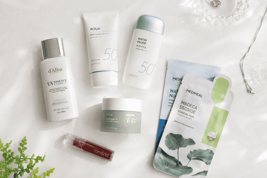 Best products to buy at Olive Young Korea including Korean sunscreen sheet masks and lip tint
