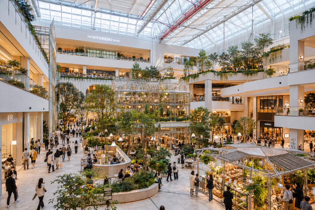 The Hyundai Seoul department store interior in Yeouido with modern open space design